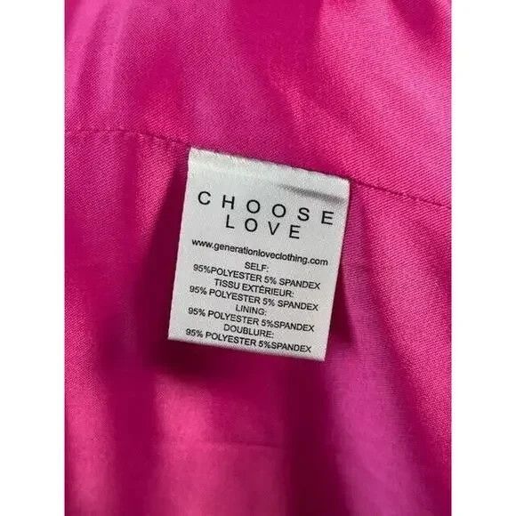 Generation Love Nadia Pearl Blazer Jacket Ruched Sleeves Magenta XXL‎ $395 - Picture 6 of 8